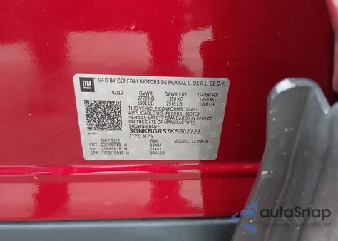 2019 Chevrolet Blazer из США, поврежденный, VIN 3GNKBGRS7KS602722